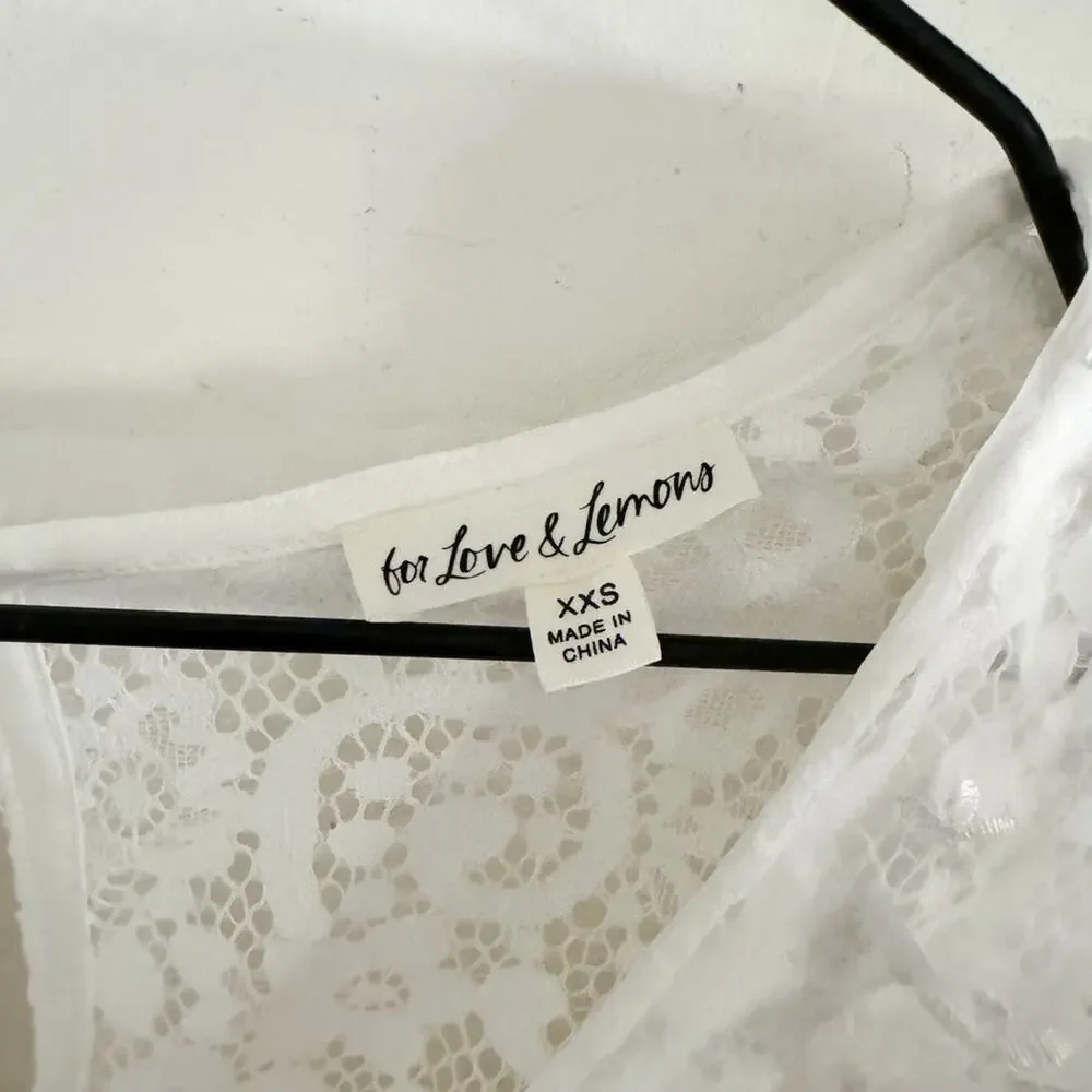 NEW For Love and Lemons White Santo Lace Romper XXS - Picture 4 of 7